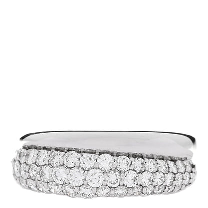 18K White Gold Diamond 1.00ctw Two Band Ring 51 5.75