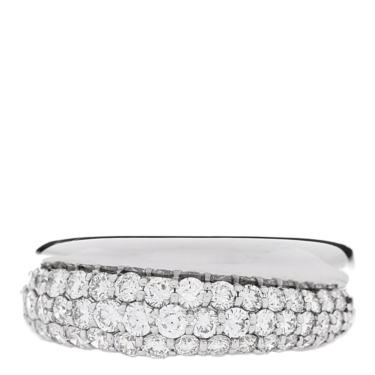 Parker & West by FASHIONPHILE18K White Gold Diamond 1.00ctw Two Band Ring 51 5.75