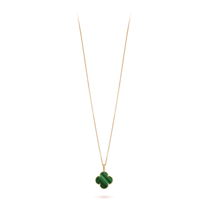 18K Yellow Gold Malachite Magic Alhambra Necklace