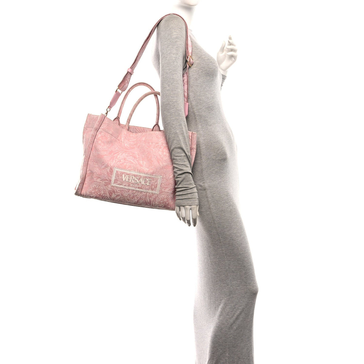 Versace Jacquard Barocco Print Medium Athena Tote Pink