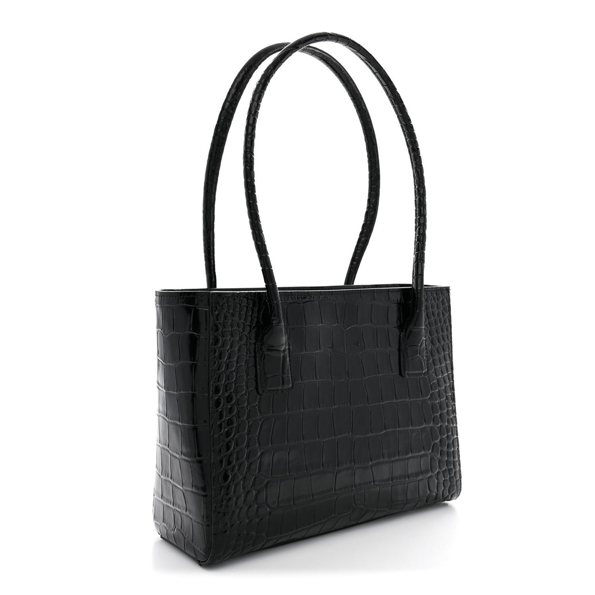 Chanel Calfskin Crocodile Embossed Small Archetype Tote Black