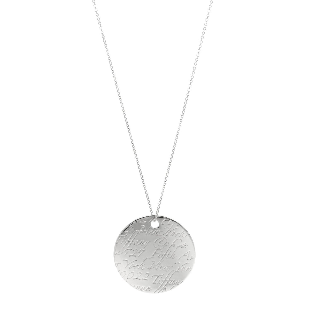 Tiffany Sterling Silver Notes Round Pendant Necklace