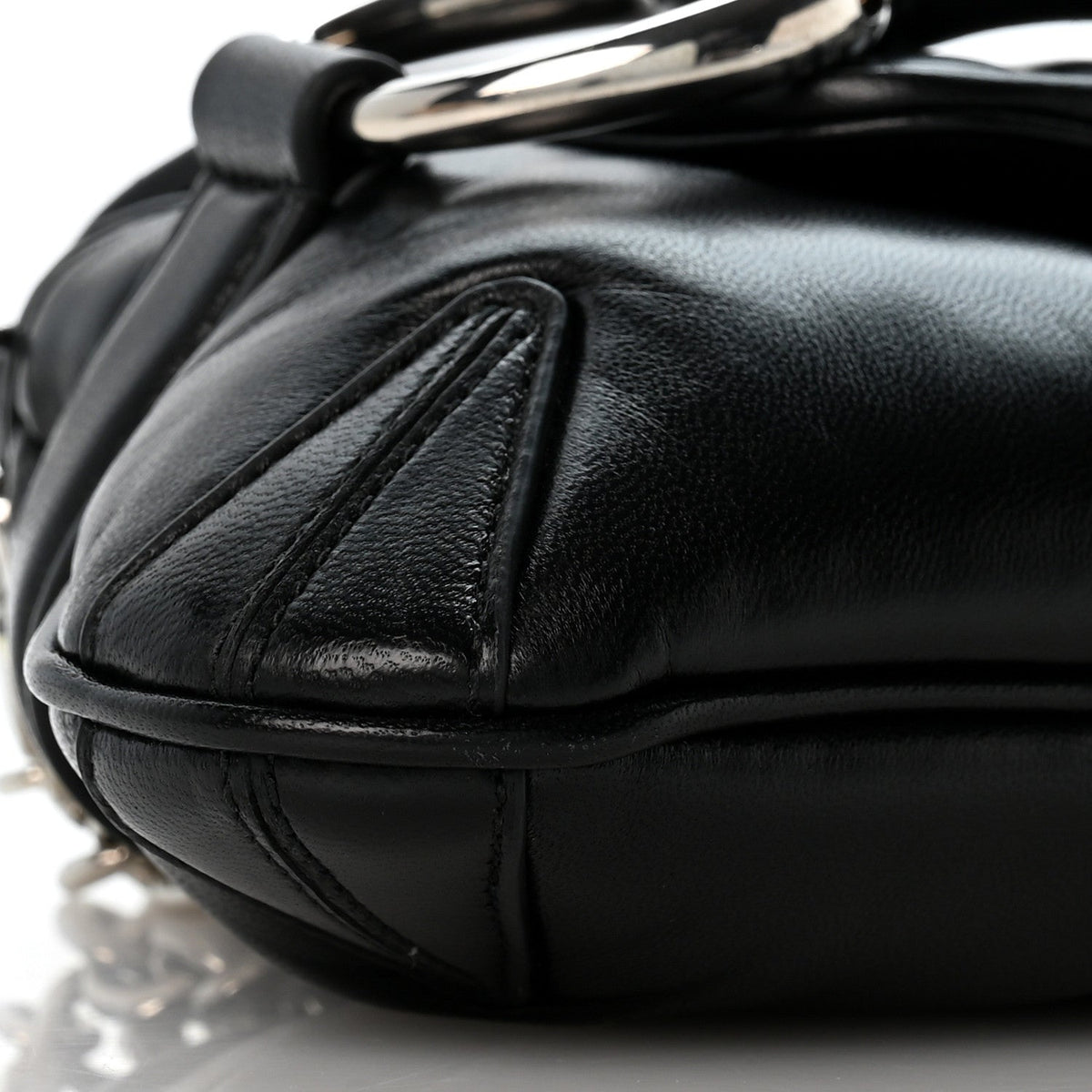 Gucci Nappa Matelasse Small Maxi Horsebit Shoulder Bag Black