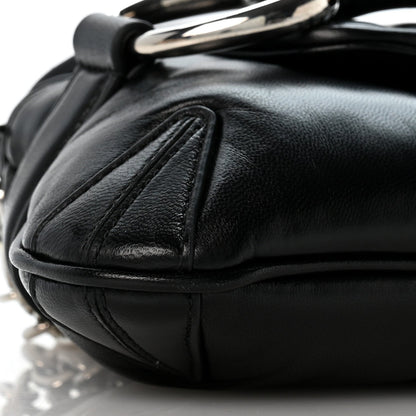 Gucci Nappa Matelasse Small Maxi Horsebit Shoulder Bag Black