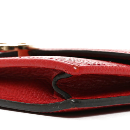 Gucci Dollar Calfskin Interlocking G Chain Wallet Red