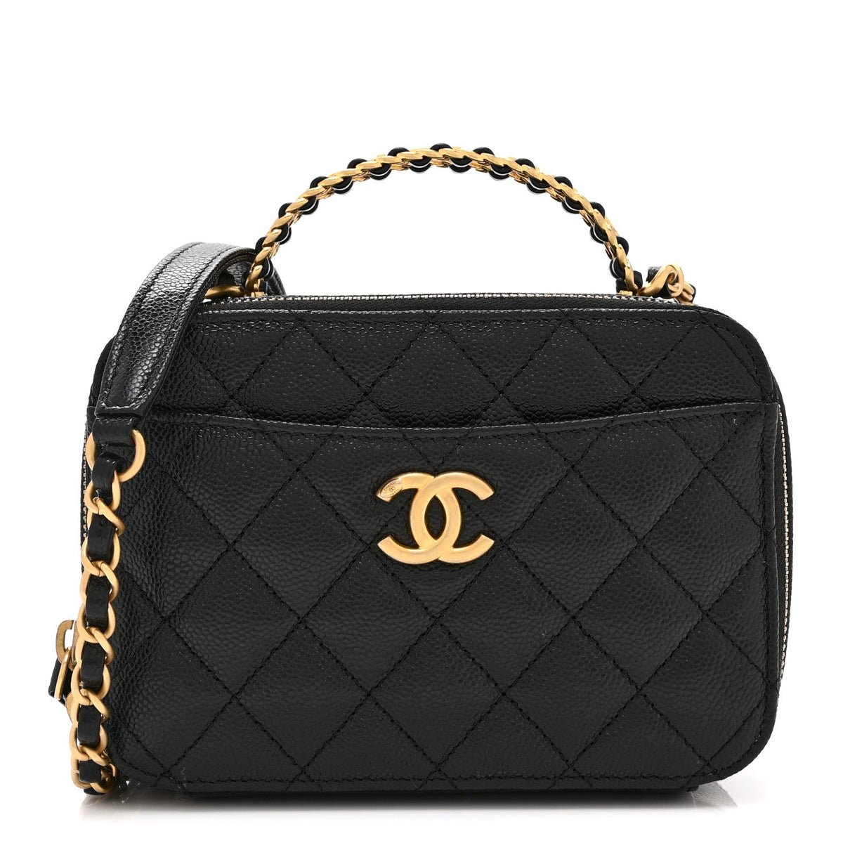 Chanel Caviar Quilted Mini Pick Me Up Vanity Case Black 1976675