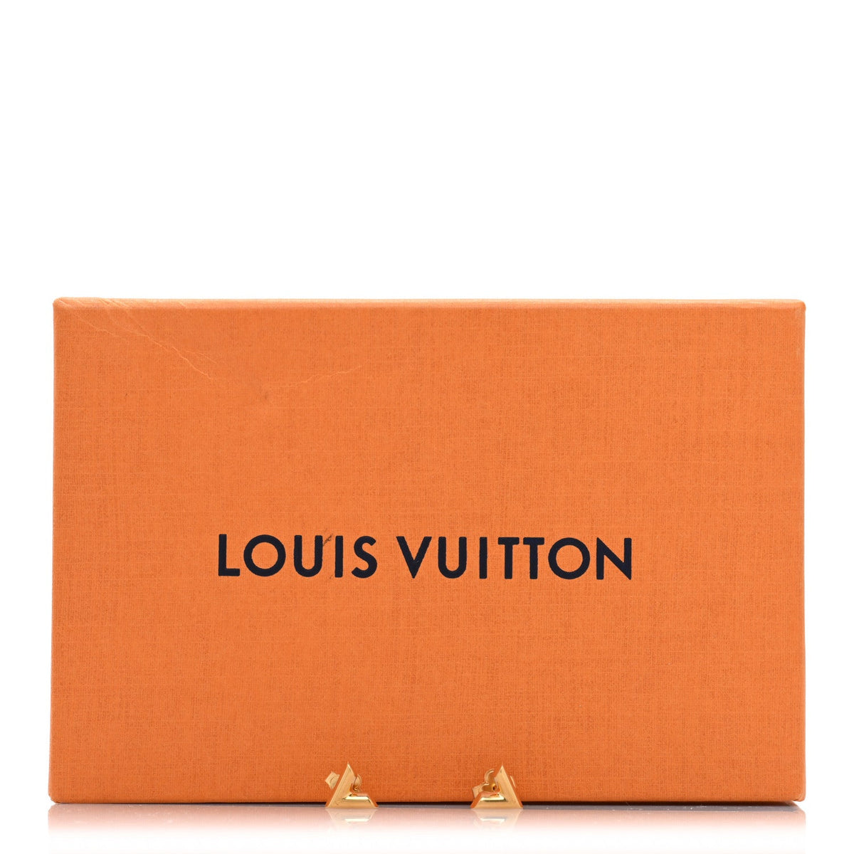 Louis Vuitton Brass Essential V Stud Earrings Gold