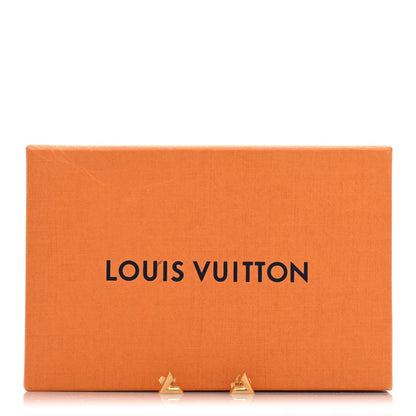 Louis Vuitton Brass Essential V Stud Earrings Gold