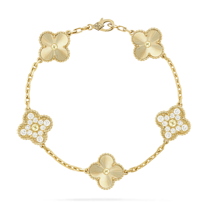 18K Gold Diamonds VCA Vintage Alhambra Bracelet