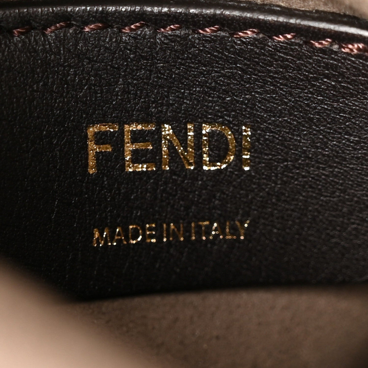 Fendi Glazed Fabric Vitello Mon Tresor Grande Mogano Panna Black