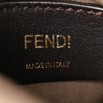 Fendi Glazed Fabric Vitello Mon Tresor Grande Mogano Panna Black