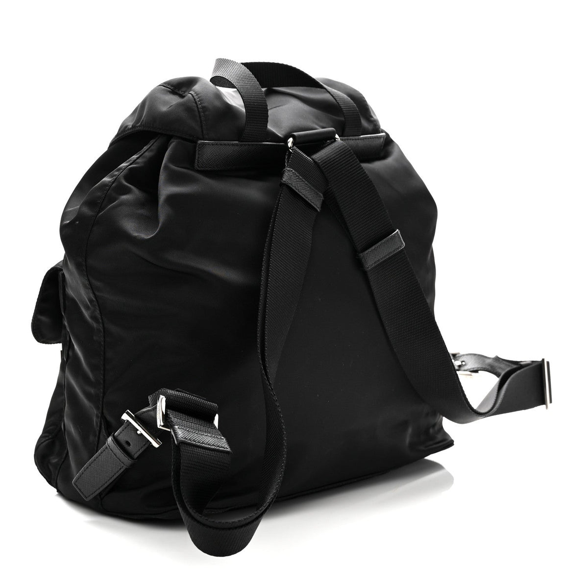 Prada Tessuto Nylon Saffiano Medium Backpack Black