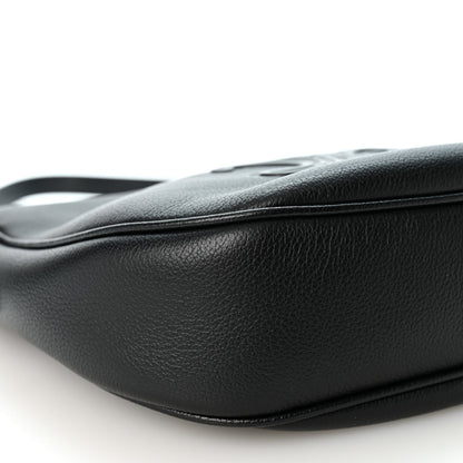Celine Supple Calfskin Cuir Triomphe Small Heloise Shoulder Bag Black
