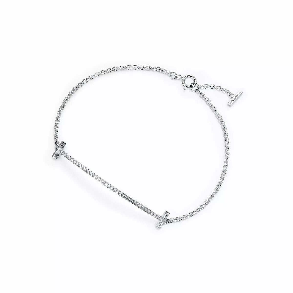 18K Gold Diamond Tiffany T Smile Bracelet