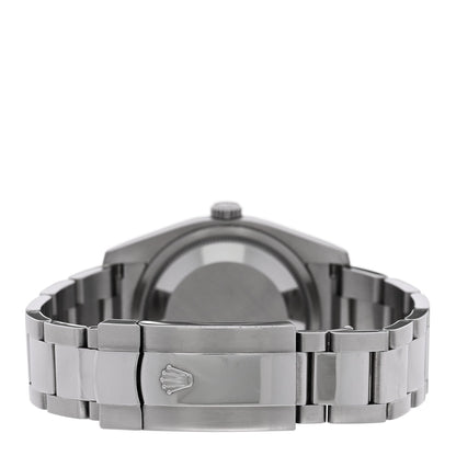 Rolex Stainless Steel 18K White Gold 36mm Datejust Watch Black 116234