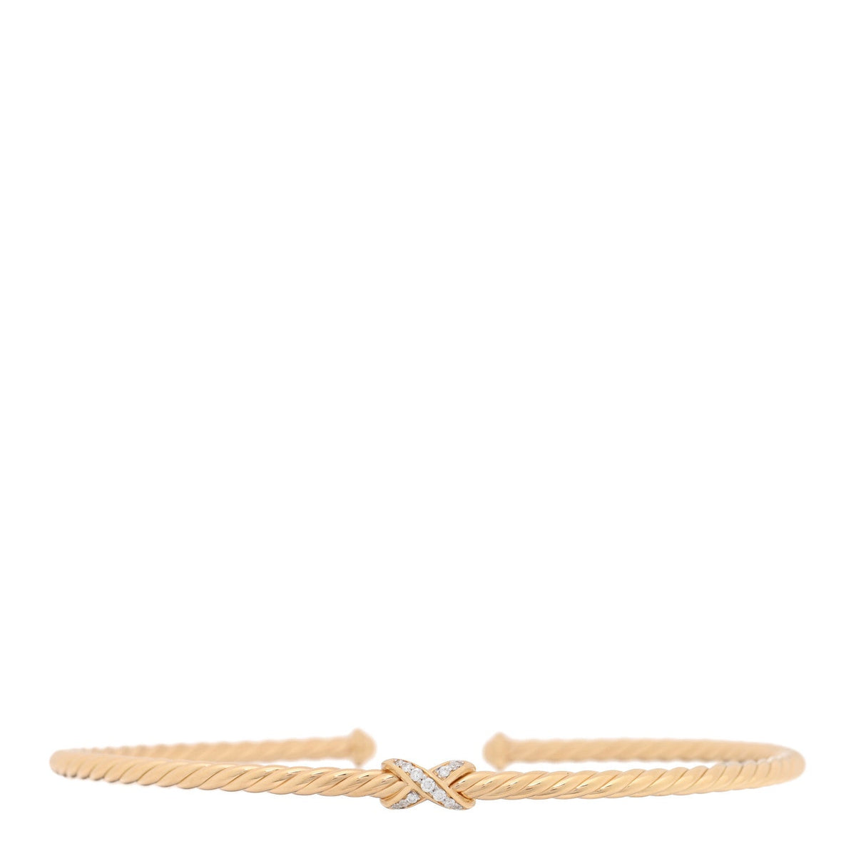 18K Yellow Gold Diamond 2.6mm Micro Cablespira Flex X Bracelet