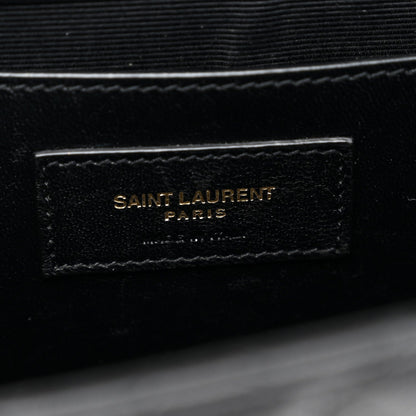 Saint Laurent Calfskin Medium Monogram Satchel Black 1983737