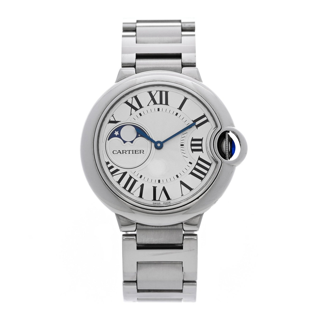 Cartier Stainless Steel 37mm Ballon Bleu De Cartier Moonphase Automatic Watch