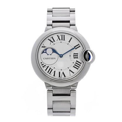 Cartier Stainless Steel 37mm Ballon Bleu De Cartier Moonphase Automatic Watch