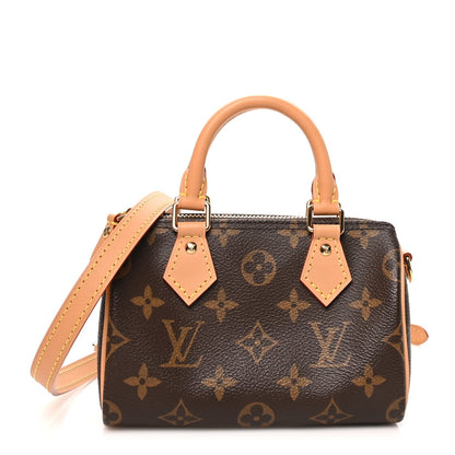 Louis Vuitton Monogram Vachetta Nano Speedy Bandouliere Brown