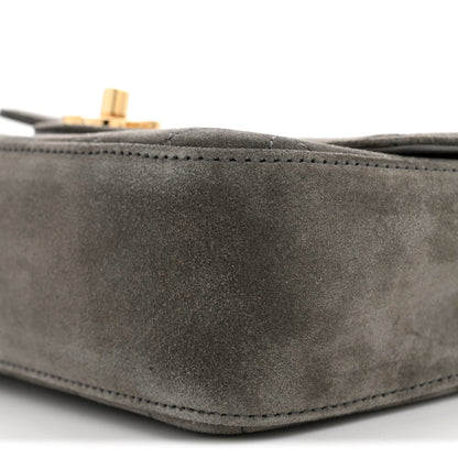 Chanel Suede Calfskin Mini Souplissimo Flap Dark Grey