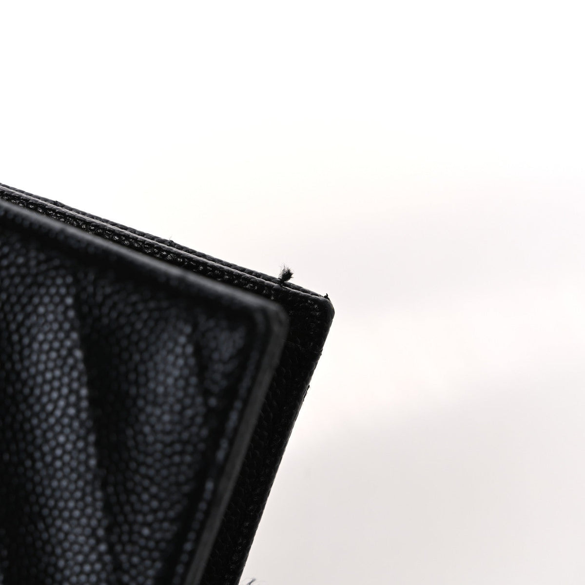 Saint Laurent Grain De Poudre Matelasse Chevron Monogram Envelope Chain Wallet Black