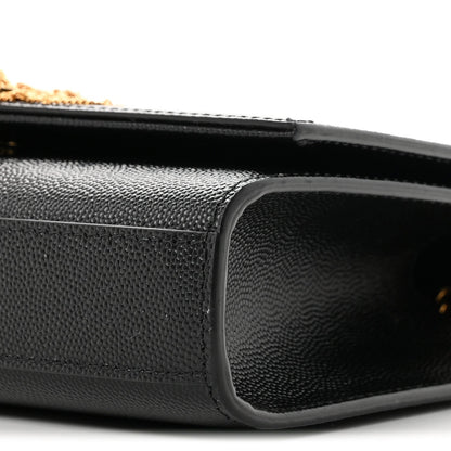 Saint Laurent Grain De Poudre Small Classic Monogram Kate Tassel Satchel Black