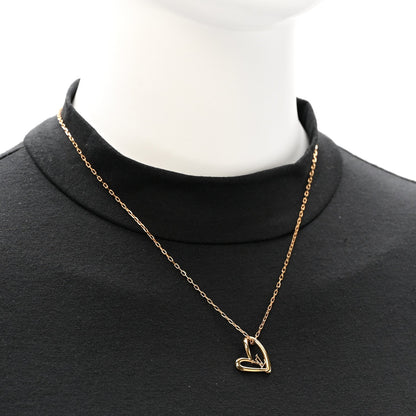 Louis Vuitton Metal Fall in Love Heart Pendant Necklace Gold