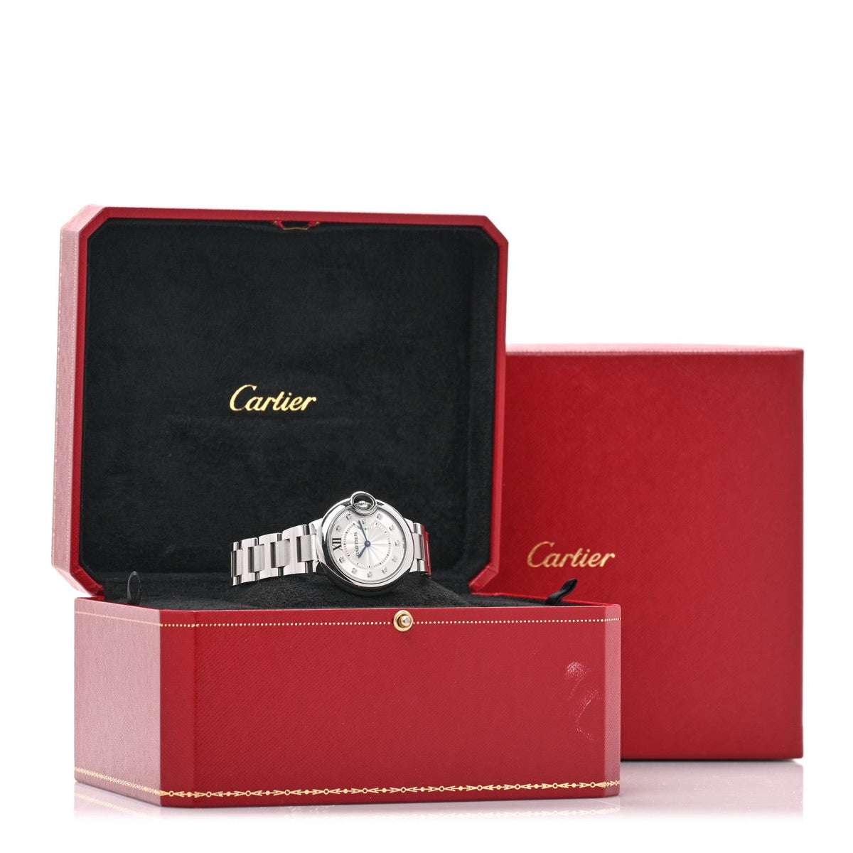 Cartier Stainless Steel Diamond 33mm Ballon Bleu Watch
