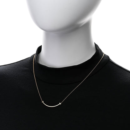 Tiffany 18K Rose Gold Small T Smile Pendant Necklace