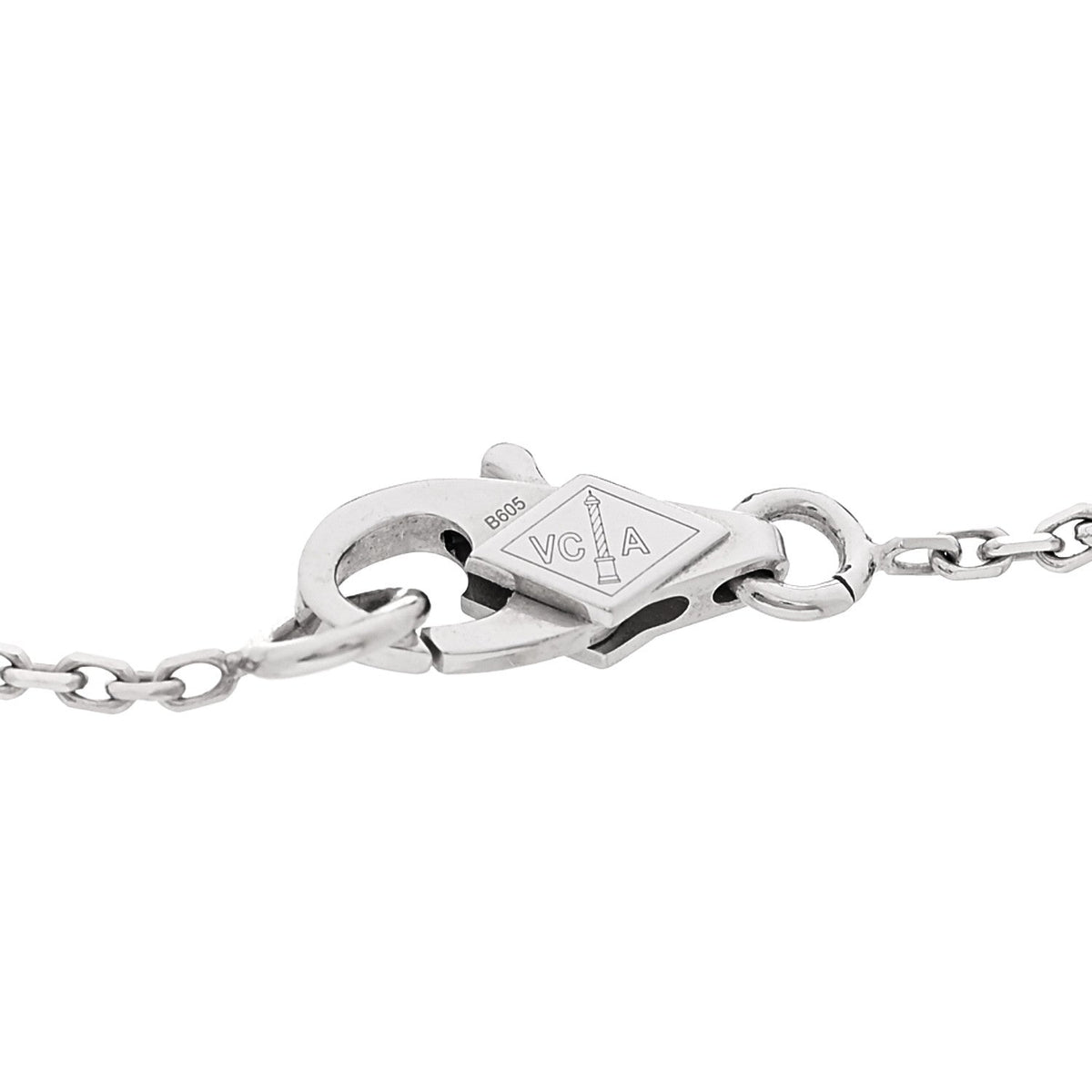 Van Cleef & Arpels 18K White Gold Diamond Sweet Alhambra Bracelet