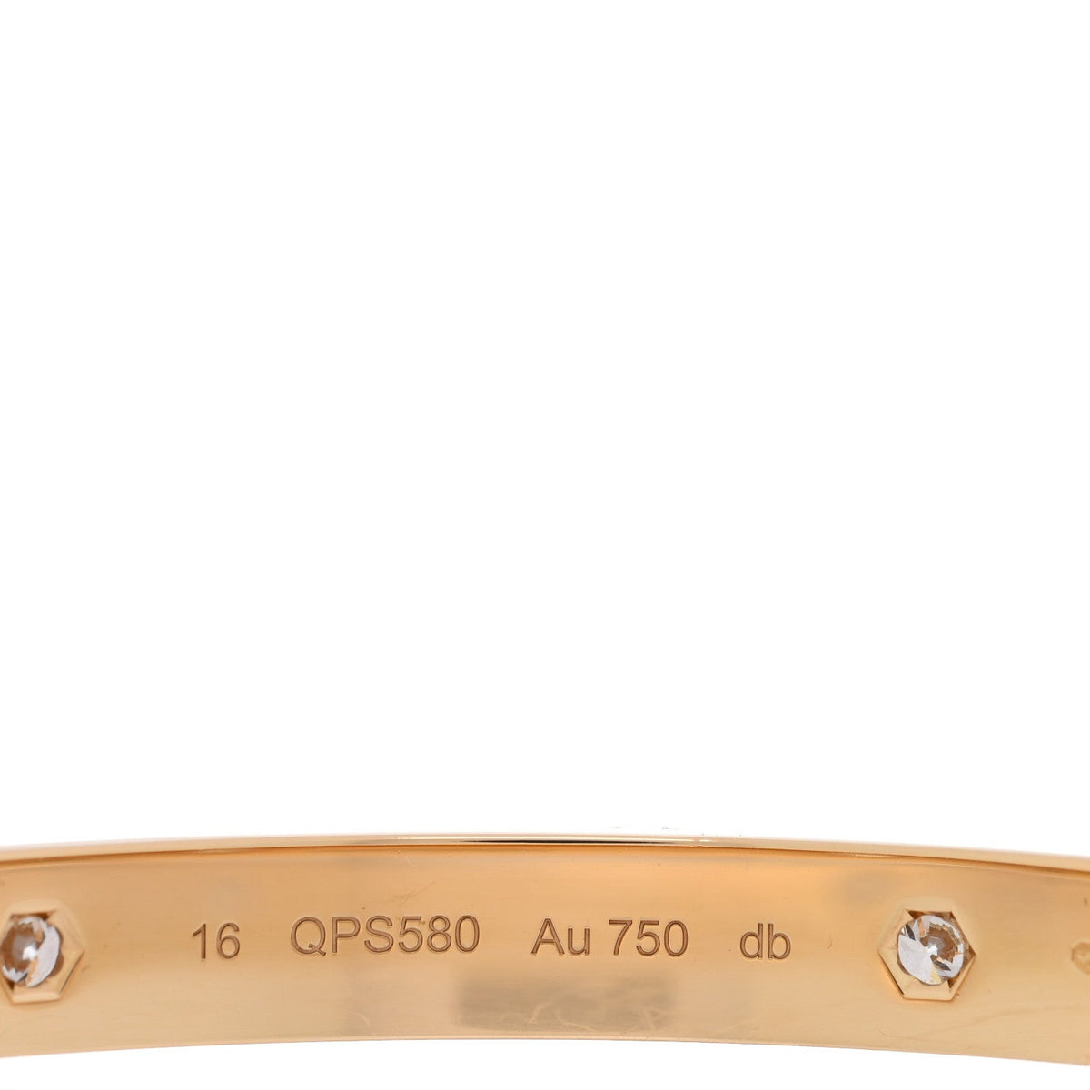 Cartier 18K Yellow Gold 4 Diamond LOVE Bracelet 16