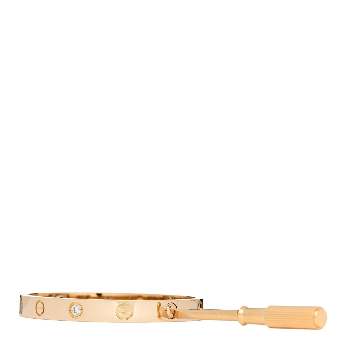 Cartier 18K Yellow Gold 4 Diamond LOVE Bracelet 16