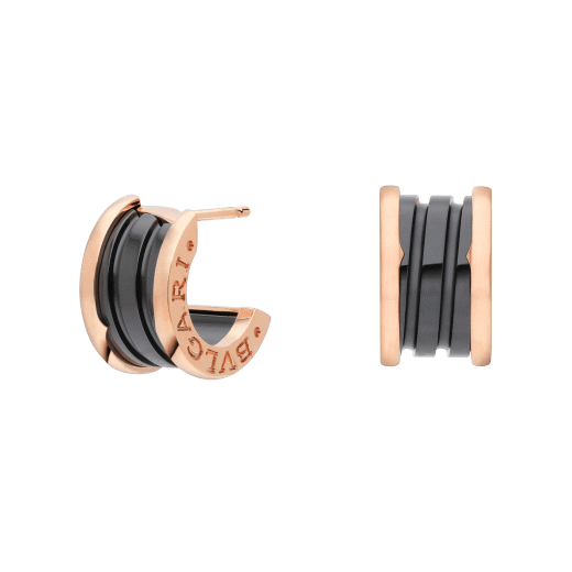 18K Rose Gold Black Ceramic B.zero1 Earrings