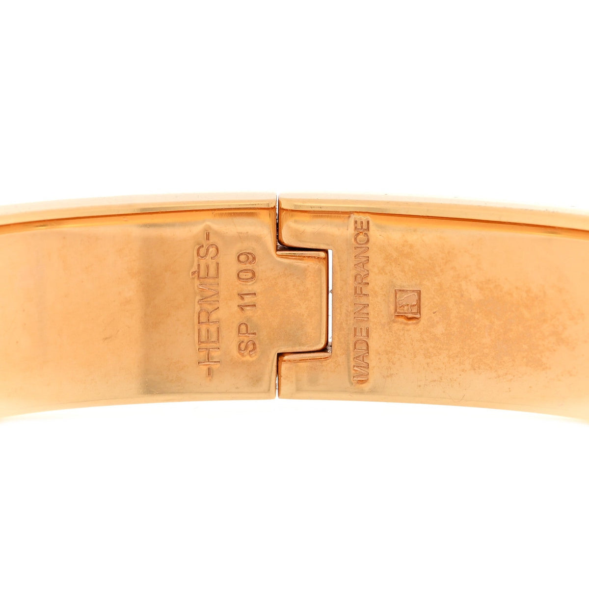 Hermes Enamel Narrow Clic Clac H Bracelet GM White