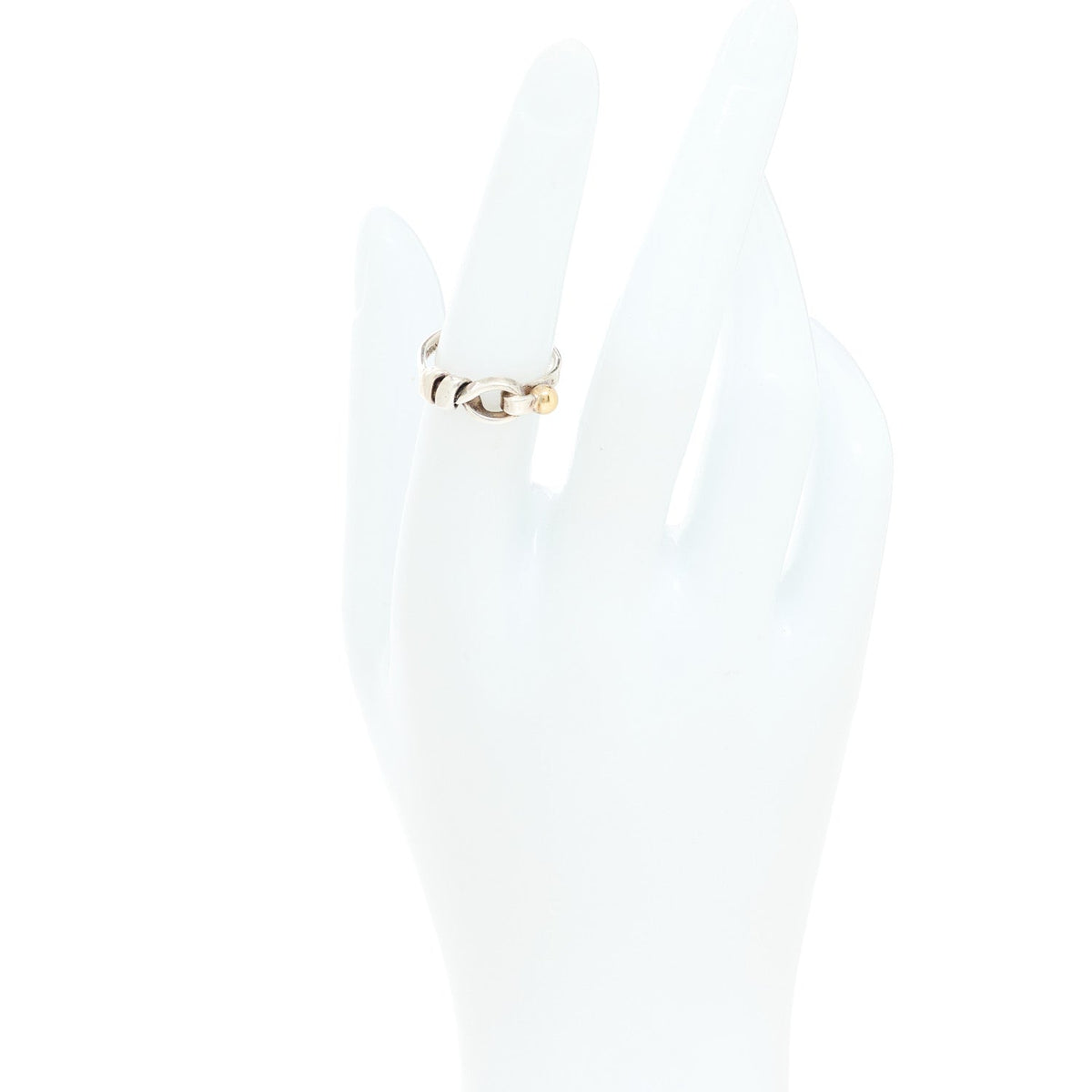 Tiffany Sterling Silver 18K Yellow Gold Hook Ring 53 6.25
