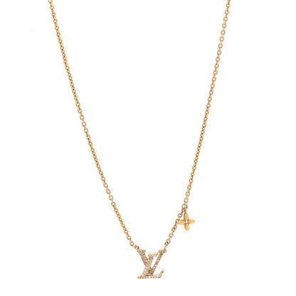 Louis Vuitton Metal Crystal LV Iconic Necklace Gold