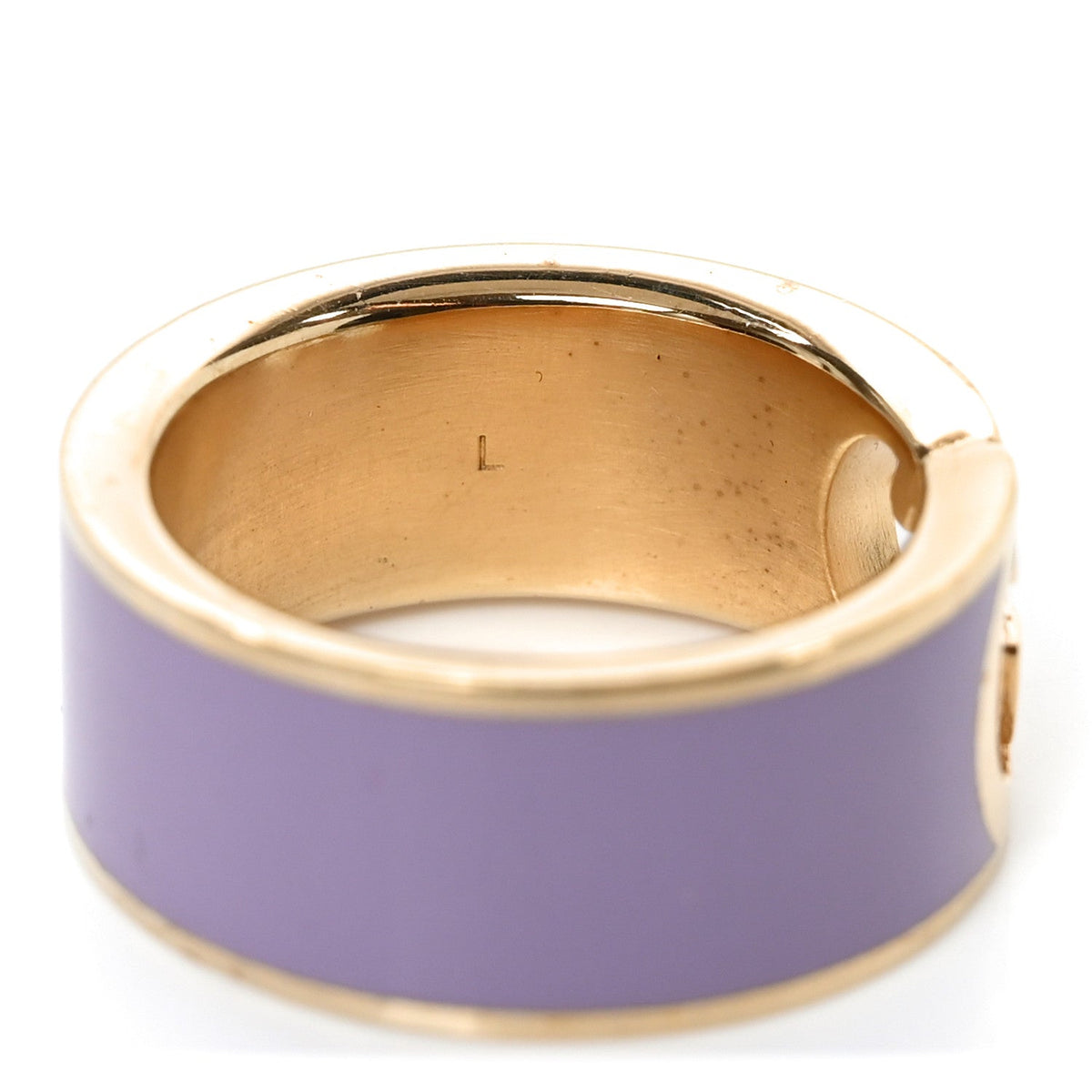 Gucci Metal Enamel Interlocking G Ring Gold Purple L