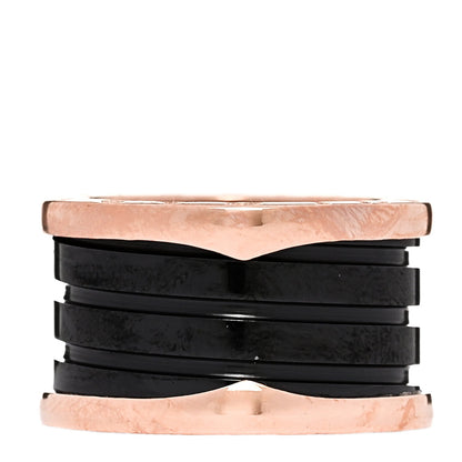 Bulgari 18K Rose Gold Black Ceramic B.Zero1 Four-Band Ring