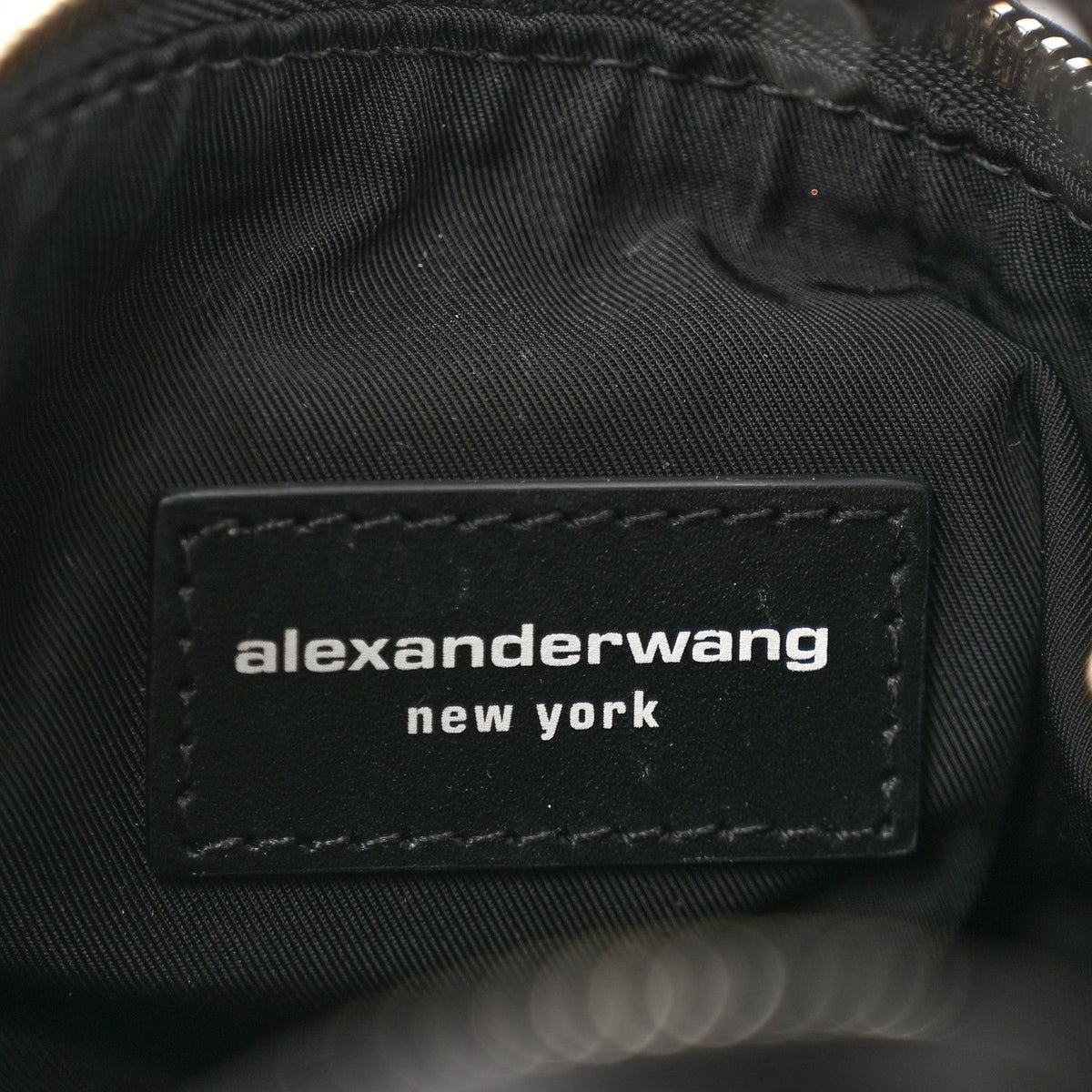 Alexander Wang Satin Crystal Rhinestone Mini Scrunchie Clutch Black