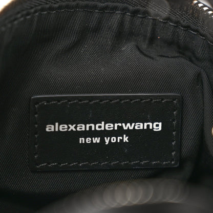Alexander Wang Satin Crystal Rhinestone Mini Scrunchie Clutch Black