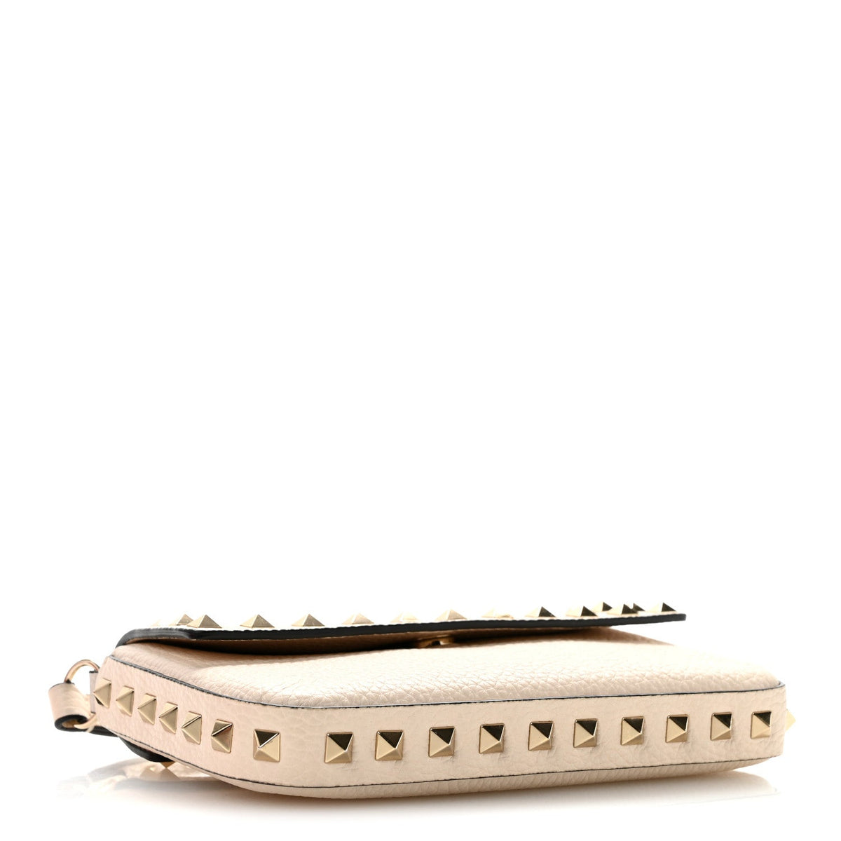 Valentino Garavani Grainy Calfskin Rockstud Crossbody Pouch Light Ivory