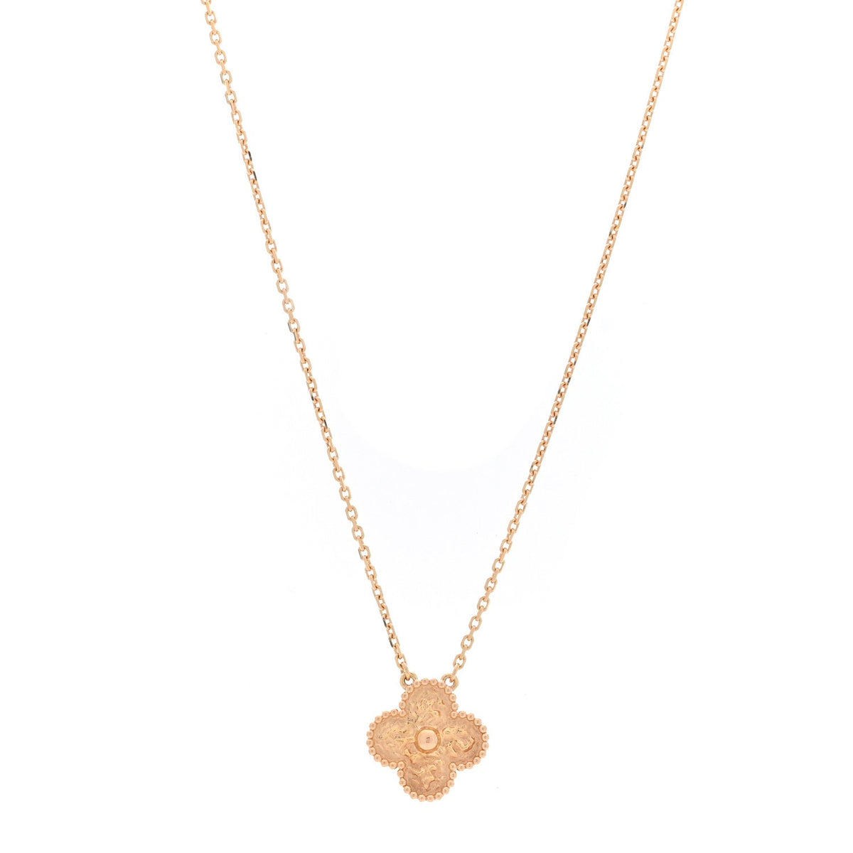 Van Cleef & Arpels 18K Rose Gold Vintage Alhambra Pendant Necklace