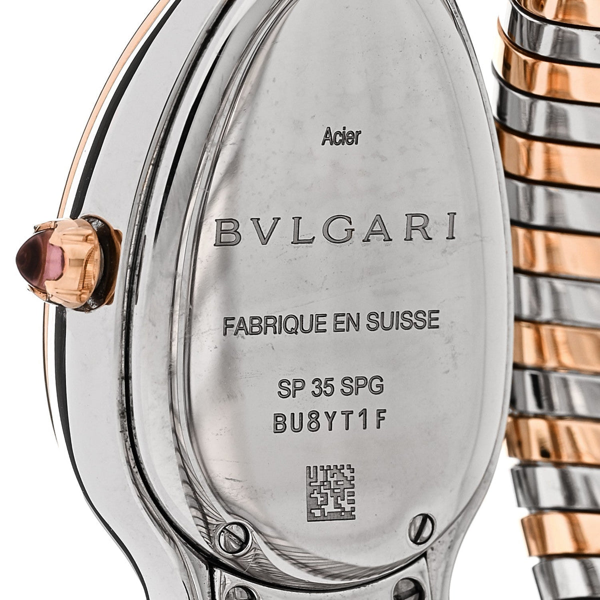 Bulgari Stainless Steel 18K Rose Gold Diamond 35mm Serpenti Tubogas Watch Green