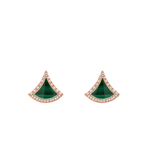 18K Rose Gold Diamond Malachite Divas' Dream Earrings