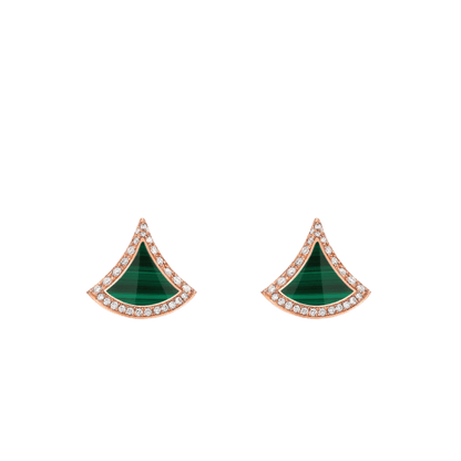 18K Rose Gold Diamond Malachite Divas' Dream Earrings