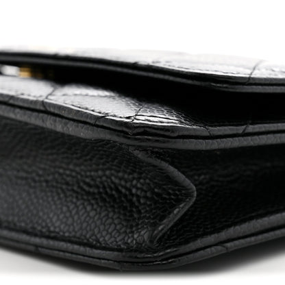 Chanel Caviar Quilted Wallet on Chain WOC Black