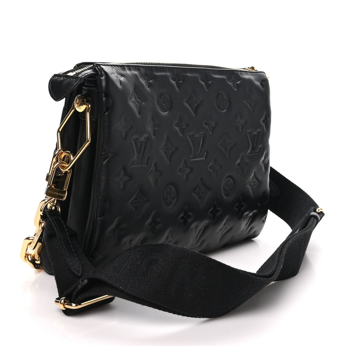 Louis Vuitton Lambskin Monogram Coussin PM Black 1985869