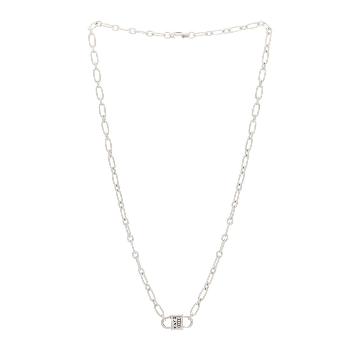 Tiffany Sterling Silver 1837 Double Lock Necklace