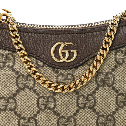 Gucci GG Supreme Calfskin Mini Ophidia Chain Bag Beige Ebony